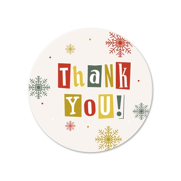 Christmas Variety Thank You Wafer Sticker Set - Picture 4 of 6